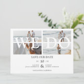 Modern we maken kalligrafie 4 Foto's Collage Weddi Save The Date (Staand voorkant)