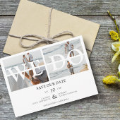 Modern we maken kalligrafie 4 Foto's Collage Weddi Save The Date