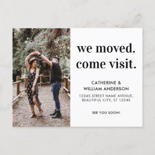 Modern we moved come Visite Photo Typography Movin Aankondigingskaart