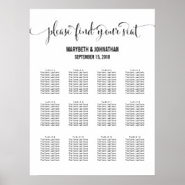 Modern we schrijven bordje voor weduwenkaarten in  poster