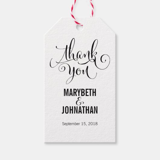 Modern we schrijven over een script Dank u Label Cadeaulabel (Voorkant)