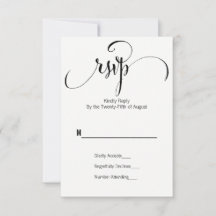 Modern we schrijven RSVP-Kaart met script