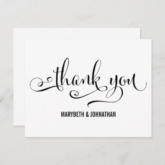 Modern we schrijven voor een script bruiloft Harte Kaart (Voorkant / Achterkant)