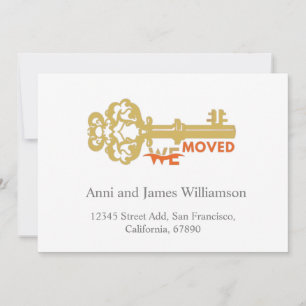 Modern We verhuisden sleutel verplaatsen Aankondiging