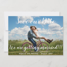 Modern we worden getrouwd. save the date