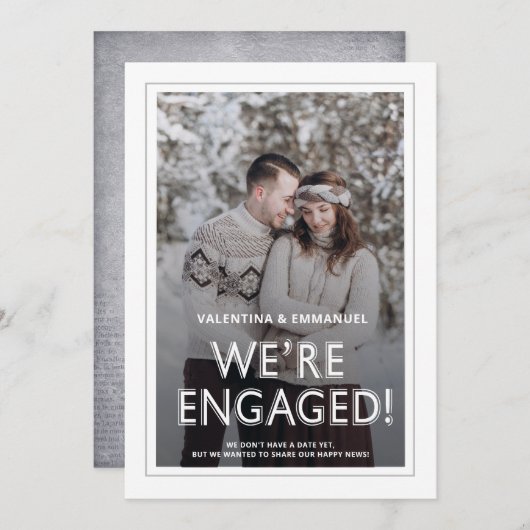 Modern we zijn bezig met de aankondiging van het V (Voorkant / Achterkant)