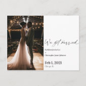 Modern We zijn getrouwd verrassing aankondiging Fo Briefkaart (Voorkant)