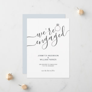 Modern We zijn verbonden met koppels foto-Verlovin Aankondiging