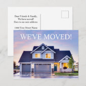 Modern We Zijn Verhuisd Script Nieuwe Adreswijzigi Aankondigingskaart (Voorkant / Achterkant)