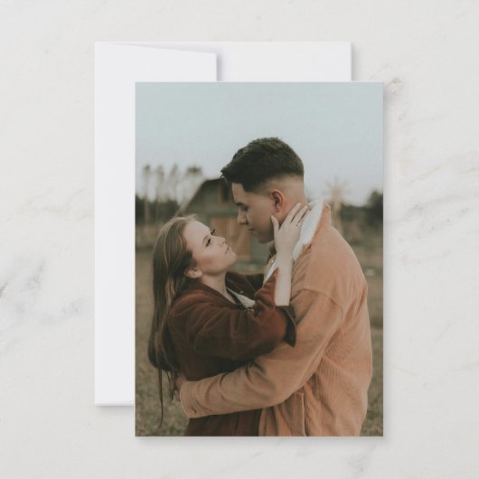 Modern We zijn verloofd 2-foto uitnodiging (Achterkant)