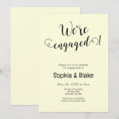 Modern We zijn verloofd lichtgeel verlovingsfeest Kaart (Voorkant / Achterkant)
