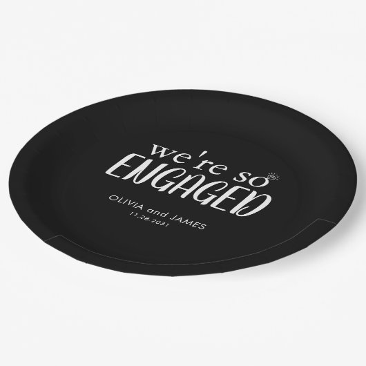 Modern we zijn zo benieuwd Diamond Ring Verloving Papieren Bordje (Gekanteld)