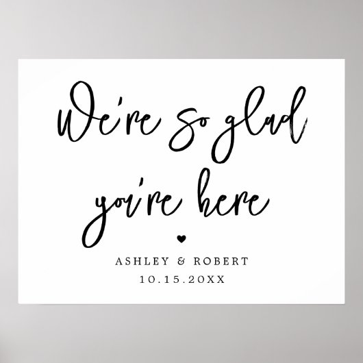 Modern We zijn zo blij dat je hier bent bruiloft Poster (Voorkant)