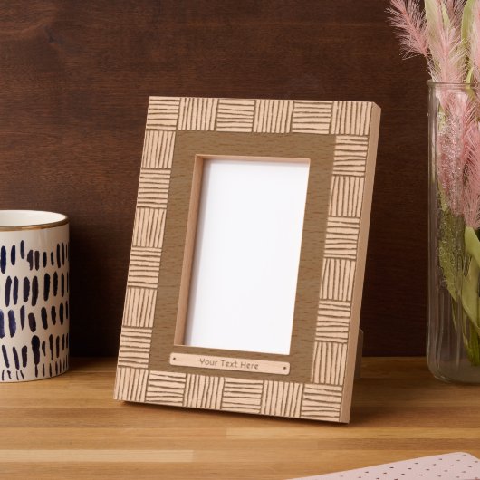 Modern Weave Pattern met tekst Gegraveerde Lijstjes (Links)