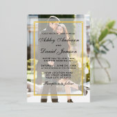 Modern Weddenschap Bovenkant pagina Goud Folie Uitnodiging (Staand Voorkant)