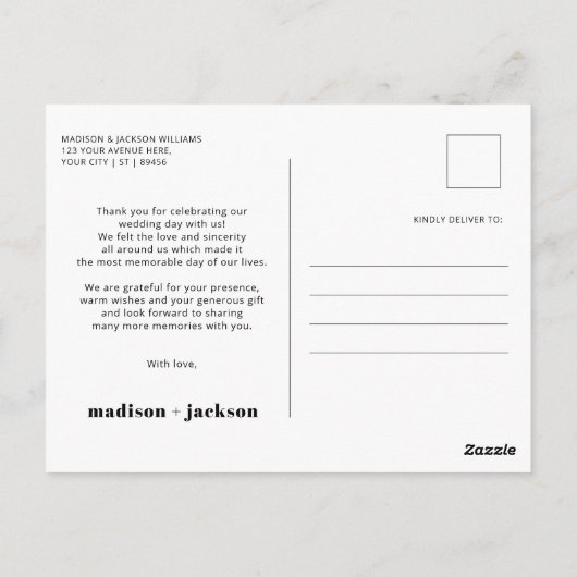 Modern Weddenschap Foto: Bedankt Sage Green Briefkaart (Achterkant)