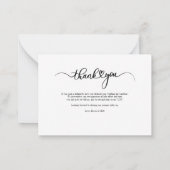 Modern Weddenschap Foto script Bedankt Notitiekaartje (Achterkant)
