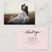 Modern Weddenschap Foto Script Love Heart Hartelij Notitiekaartje (Voorkant / Achterkant)