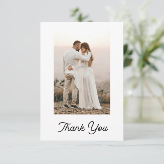 Modern Weddenschap Monogram Bedankt 4 Foto Collage (Staand voorkant)