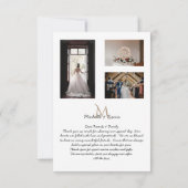 Modern Weddenschap Monogram Bedankt 4 Foto Collage (Achterkant)