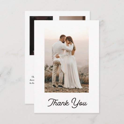 Modern Weddenschap Monogram Bedankt 4 Foto Collage (Voorkant / Achterkant)