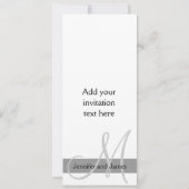 Modern Weddenschap Monogram Black White Kaart (Achterkant)