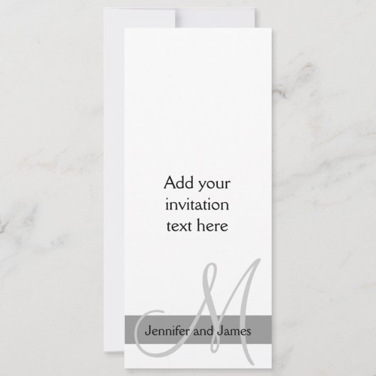 Modern Weddenschap Monogram Black White Kaart (Achterkant)