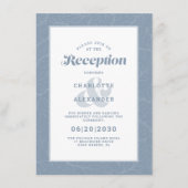 Modern Weddenschap Reception Dusty Blue Pattern Informatiekaartje (Voorkant)