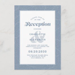 Modern Weddenschap Reception Dusty Blue Pattern Informatiekaartje