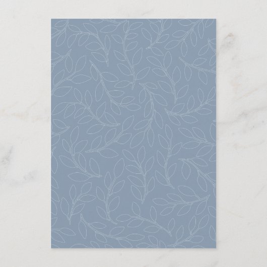 Modern Weddenschap Reception Dusty Blue Pattern Informatiekaartje (Achterkant)