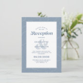 Modern Weddenschap Reception Dusty Blue Pattern Informatiekaartje (Staand voorkant)