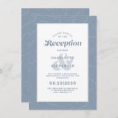 Modern Weddenschap Reception Dusty Blue Pattern Informatiekaartje (Voorkant / Achterkant)