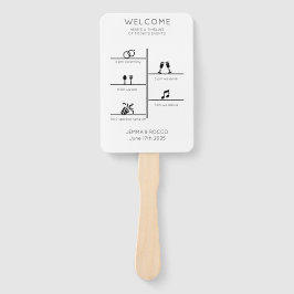 Modern Weddenschap Tijdschema Fotoprogramma Handwaaier