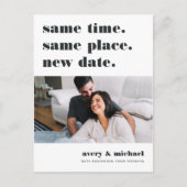 Modern Weddenschap Uitstel Foto slaat de datum op Aankondigingskaart (Voorkant)