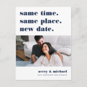 Modern Weddenschap Uitstel Foto slaat de datum op Aankondigingskaart (Voorkant)