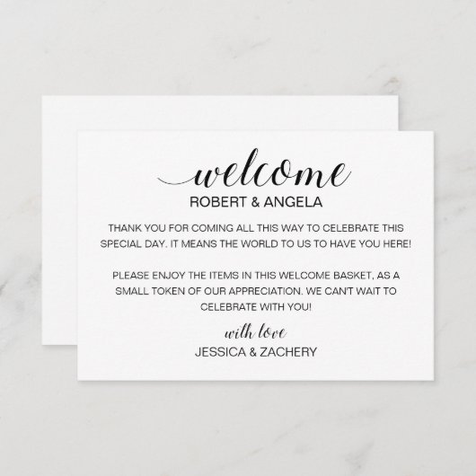 Modern Weddenschap Welkomstcadeau-tas met opnamen (Voorkant / Achterkant)