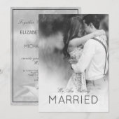 Modern Wedding 2 Foto Elegant Black en White Kaart (Voorkant / Achterkant)