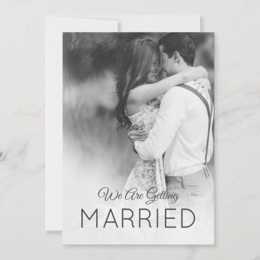 Modern Wedding 2 Foto Elegant Black White Kaart (Voorkant)