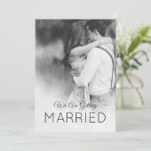 Modern Wedding 2 Foto Elegant Black White Kaart (Staand voorkant)