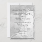 Modern Wedding 2 Foto Elegant Black White Kaart (Achterkant)