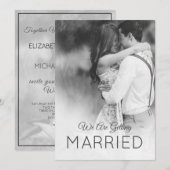 Modern Wedding 2 Foto Elegant Black White Kaart (Voorkant / Achterkant)