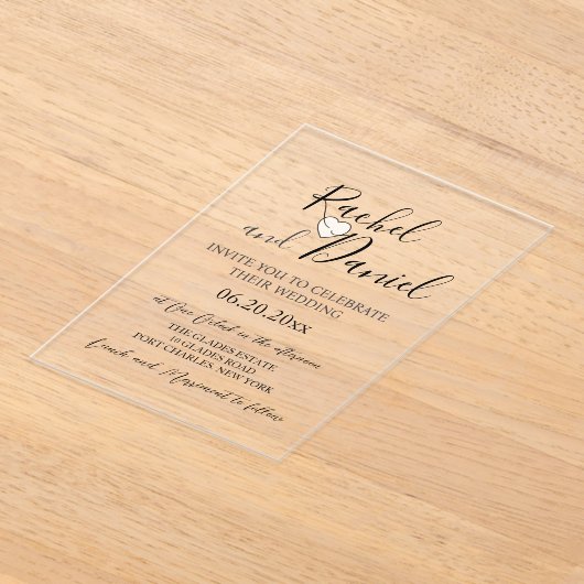 Modern Wedding Acryl Uitnodigingen (Laagn)