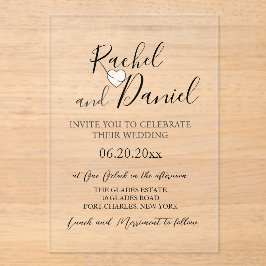 Modern Wedding Acryl Uitnodigingen