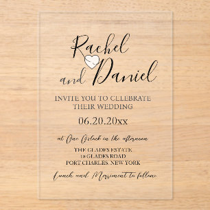 Modern Wedding Acryl Uitnodigingen