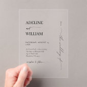 Modern Wedding Acrylic Elegant Invitation  Acryl Uitnodigingen (Insitu (Draagbaar))