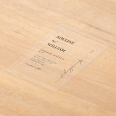 Modern Wedding Acrylic Elegant Invitation  Acryl Uitnodigingen (Laagn)