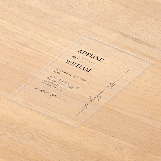 Modern Wedding Acrylic Elegant Invitation  Acryl Uitnodigingen (Laagn)