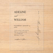 Modern Wedding Acrylic Elegant Invitation  Acryl Uitnodigingen (Voorkant)
