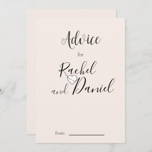 Modern Wedding Advieskaart (Voorkant / Achterkant)