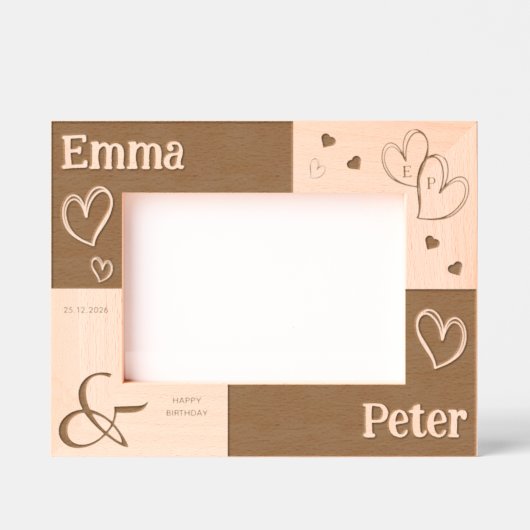 Modern Wedding Anniversary Unique love Keepsake  Gegraveerde Lijstjes (Voorkant)